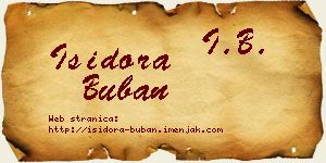 Isidora Buban vizit kartica